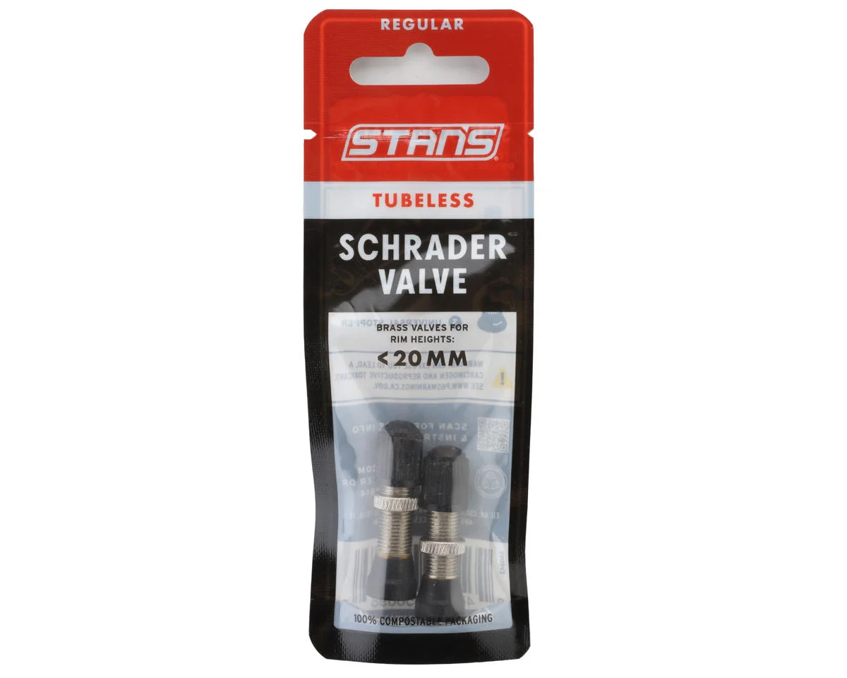 Stan's Tubeless Schrader Valve Stem (Silver) (Pair) (32mm)